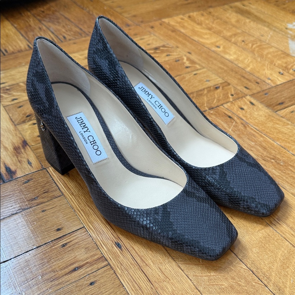 Jimmy Choo Black Snakeskin Heels